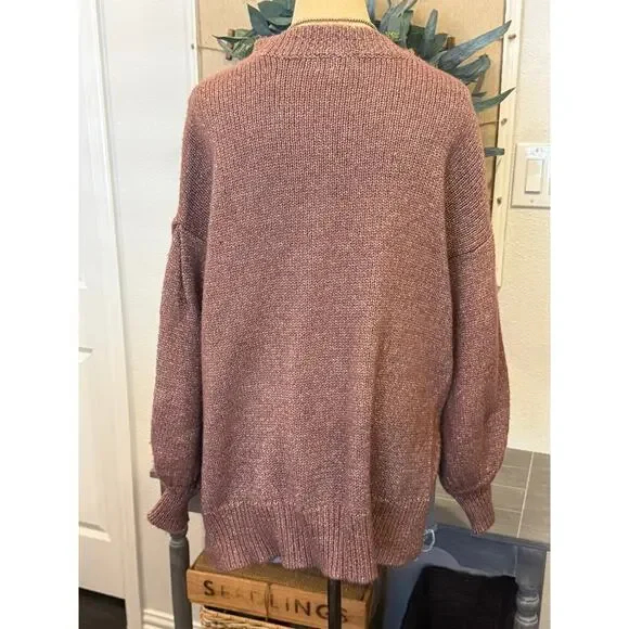 AVA + VIV Sparkle Sweater Puff Sleeve size 2X XXL Rust Orange Brown - Picture 4 of 7